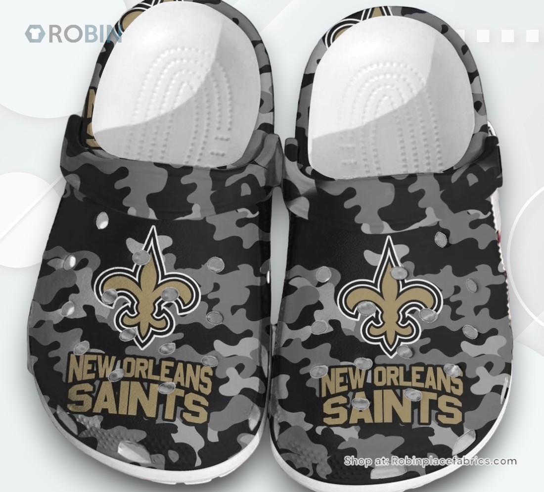 NFL New Orleans Saints Football Crocs Clogs Shoes Comfortable Crocband For Men Women, Saints Unique Gifts