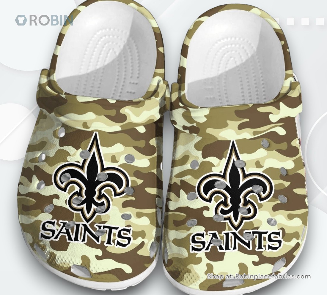 NFL New Orleans Saints Football Crocs Clogs Shoes Crocband Comfortable For Men Women, Saints Merch