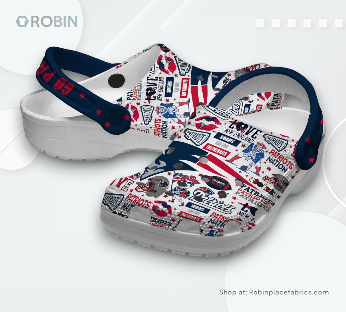 New England Patriots NFL Sport Classic Crocs Shoes, Patriots Gifts