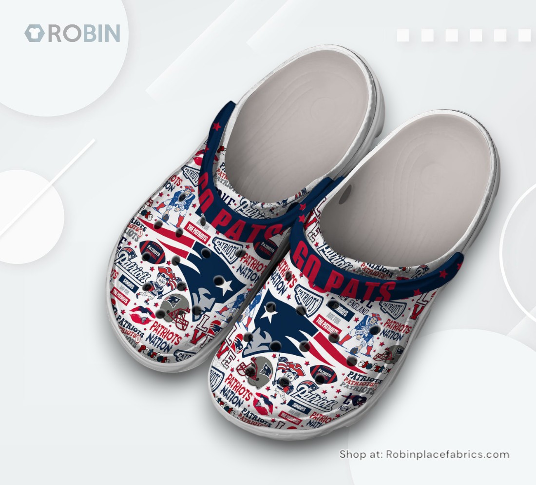New England Patriots NFL Sport Classic Crocs Shoes, Patriots Gifts New England Patriots NFL Sport Classic Crocs Shoes, Patriots Gifts