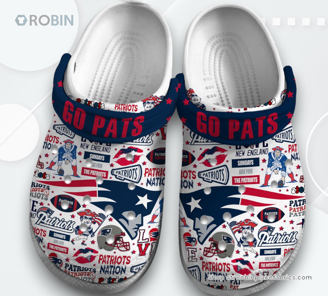 New England Patriots NFL Sport Classic Crocs Shoes, Patriots Gifts New England Patriots NFL Sport Classic Crocs Shoes, Patriots Gifts
