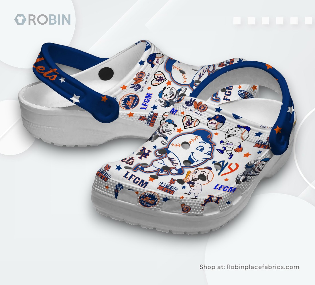 New York Mets Baseball MLB Sport Classic Crocs Shoes, New York Mets Gifts for Fans