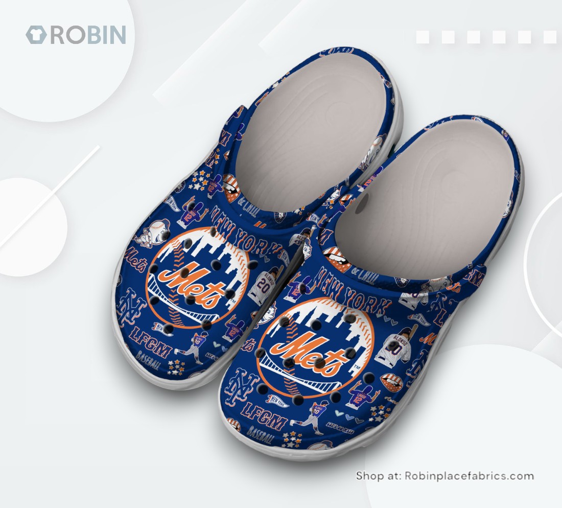 New York Mets MLB Sport Classic Crocs Shoes, Mets Merch New York Mets MLB Sport Classic Crocs Shoes, Mets Merch