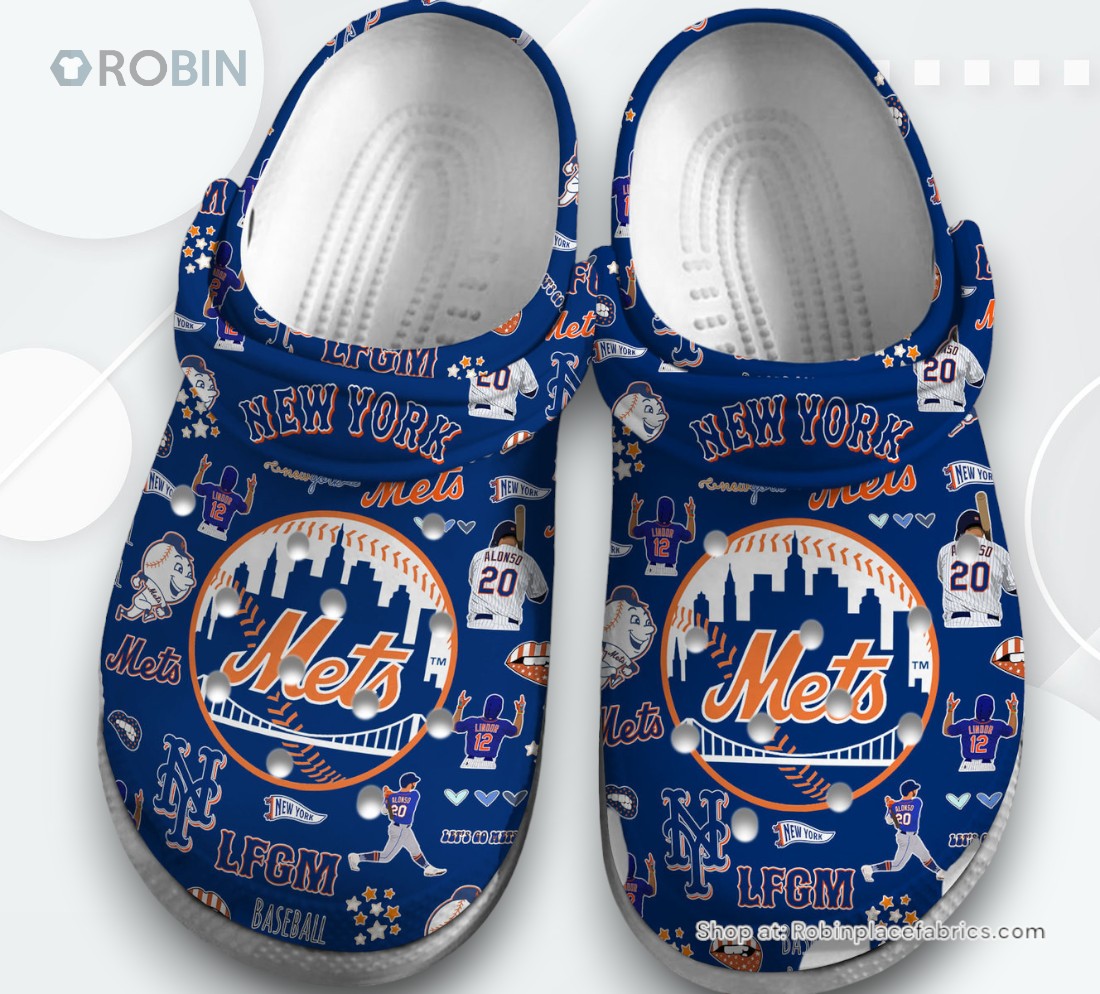 New York Mets MLB Sport Classic Crocs Shoes, Mets Merch New York Mets MLB Sport Classic Crocs Shoes, Mets Merch