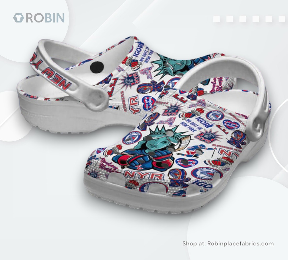 New York Rangers NHL Sport Classic Crocs Shoes, New York Rangers Gifts New York Rangers NHL Sport Classic Crocs Shoes, New York Rangers Gifts