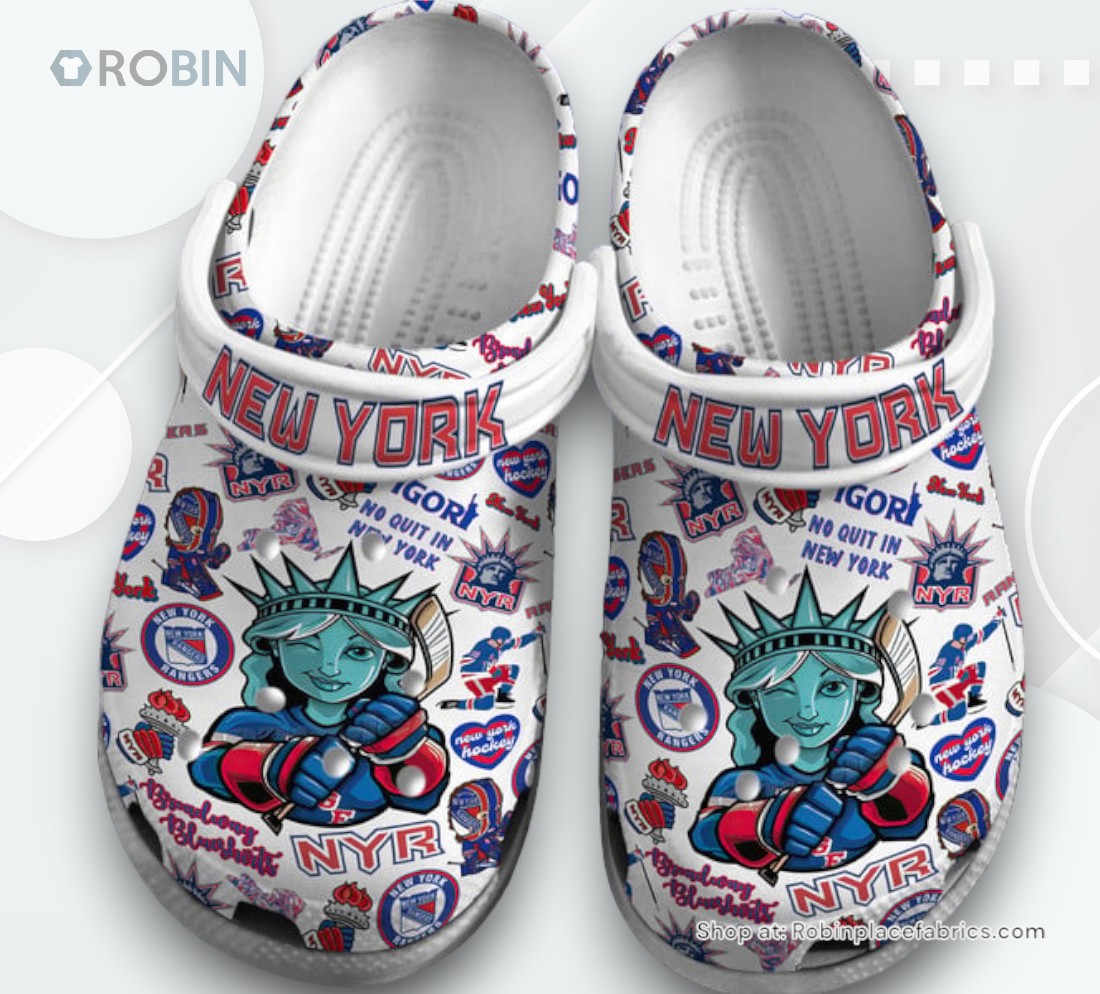 New York Rangers NHL Sport Classic Crocs Shoes, New York Rangers Gifts New York Rangers NHL Sport Classic Crocs Shoes, New York Rangers Gifts