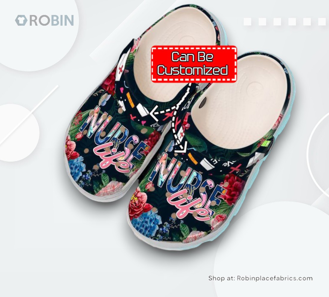 Nurse   Nurse Floral Life clog Shoes For Men And Women