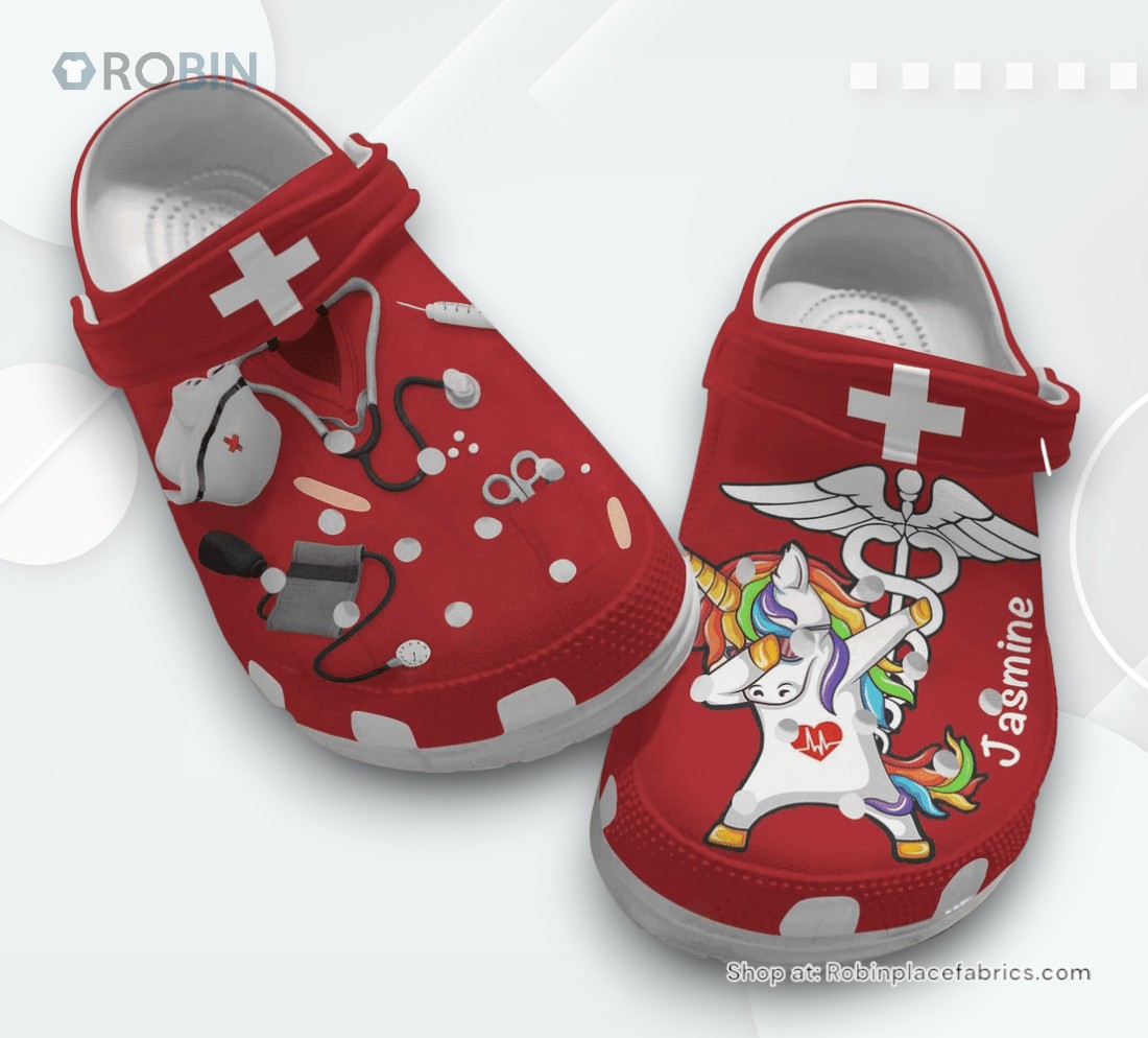 Nurse   Personalized Scrubs For Nurses And Unicorn Clog Shoes For Men And Women