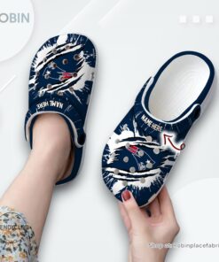Patriots Personalized NE Patriots Football Ripped Claw Clog Shoes