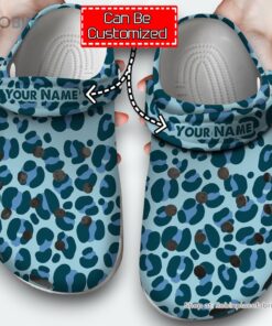 Personalized Animal Blue Print Pattern clog Shoes