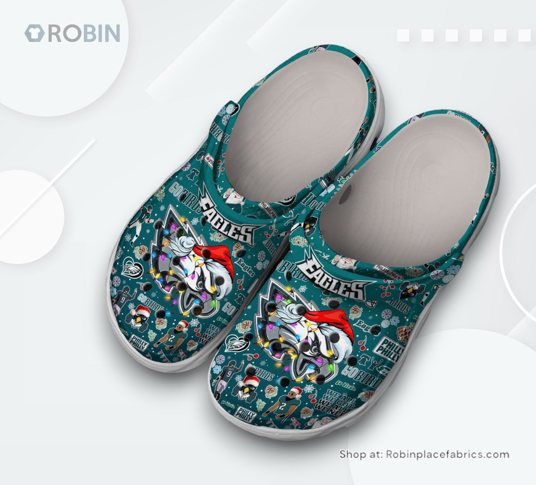 Philadelphia Eagles NFL Sport Christmas Classic Crocs Shoes, Philadelphia Eagles Team Gifts