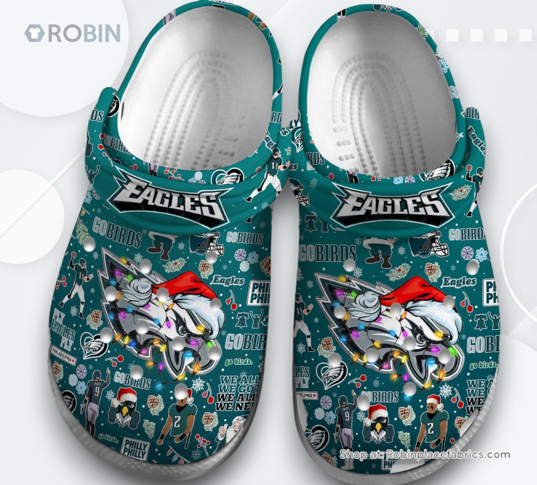 Philadelphia Eagles NFL Sport Christmas Classic Crocs Shoes, Philadelphia Eagles Team Gifts