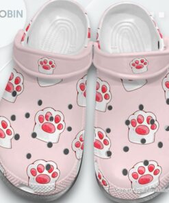 Pink Cat Foot Shoes Crocbland Clogs Birthday Gift