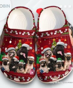 Pug Merry Christmas Classic Clogs Shoes