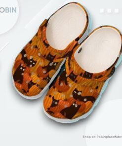 Pumpkin Cat Halloween Personalized 10 Gift For Lover Rubber clog Shoes Comfy Footwear