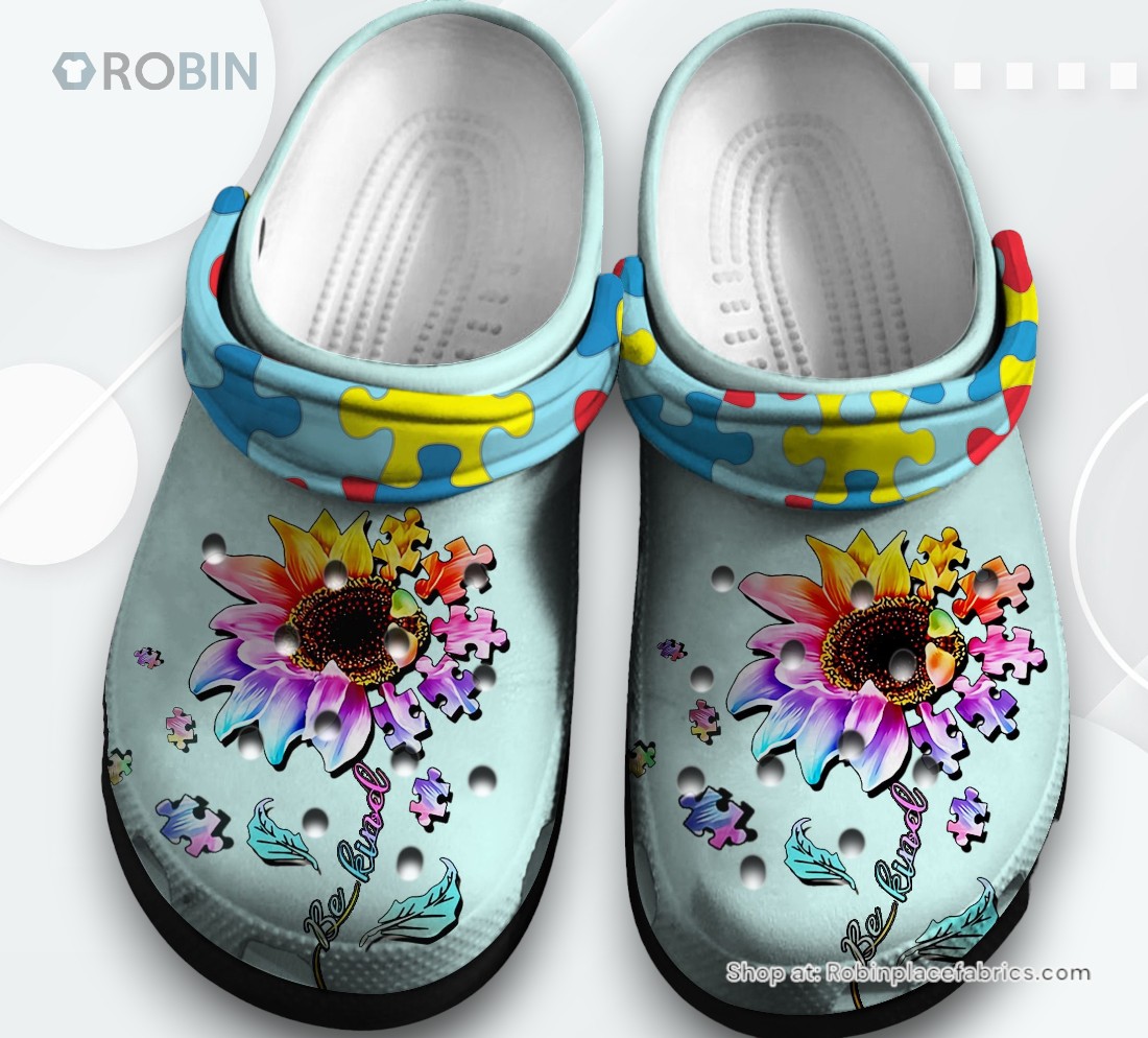 Puzzle Sunflower Shoes   Be Kind Autism Awareness Outdoor Shoes Gift For Boy Girl Men Women