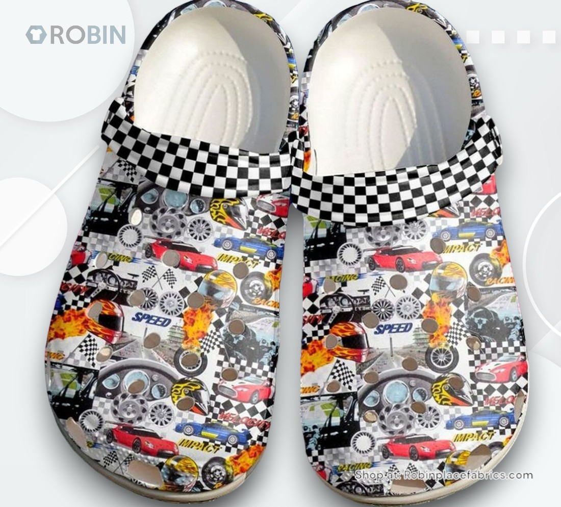 Racing Car 102 Gift For Lover Rubber clog Shoes Comfy Footwear