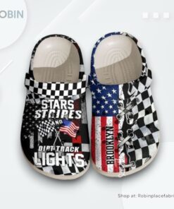 Racing Personalized Star Stripes Classic Clogs Shoes