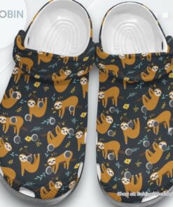 Sleeping Cute Sloths Tree Flower Gift For Lover Rubber clog Shoes Comfy Footwear