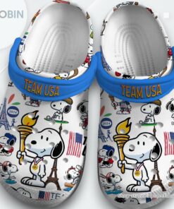 Snoopy USA Team  2024 Cartoon Classic Crocs Shoes Snoopy USA Team  2024 Cartoon Classic Crocs Shoes