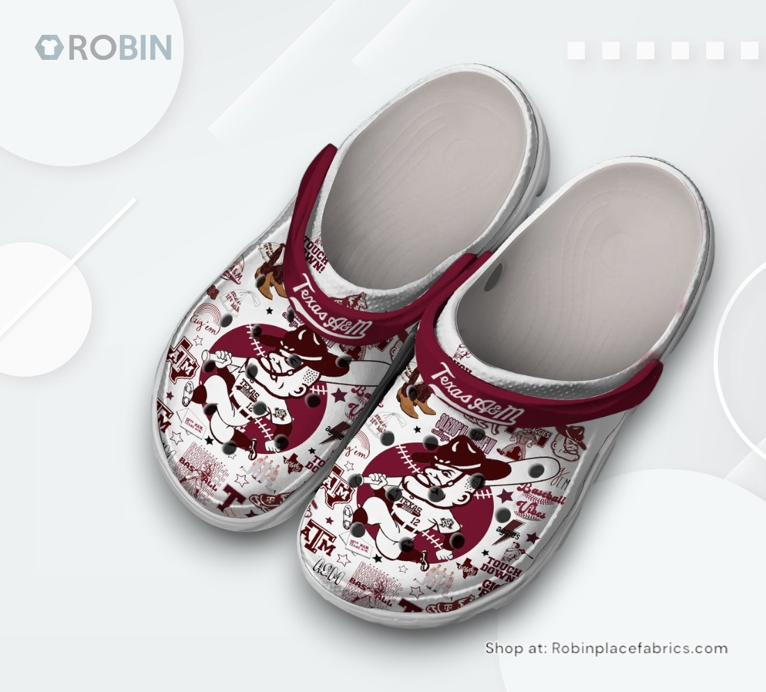 Texas A&M Aggies Basketball NCAA Sport Classic Crocs Shoes Texas A&M Aggies Basketball NCAA Sport Classic Crocs Shoes