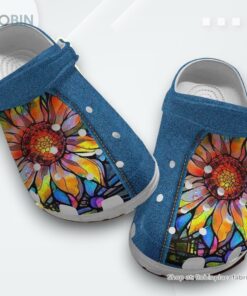 The Colorful Natural Sunflower Croc Shoes Men Women   Hippie Style Shoes Crocbland Clog Gifts For Son Daughter