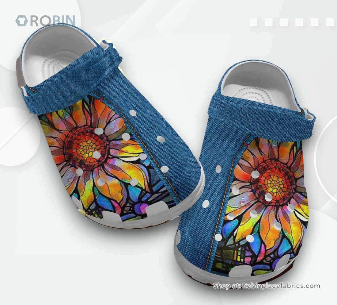 The Colorful Natural Sunflower Croc Shoes Men Women   Hippie Style Shoes Crocbland Clog Gifts For Son Daughter