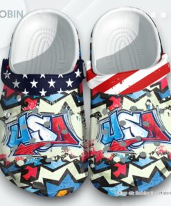 Tie Dye Usa Typhography 4Th Of July Shoes Gift Women   Colorful Hippie Cool America Flag Shoes Birthday Gift