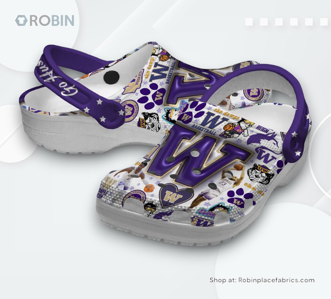 Washington Huskies NCAA Sport Classic Crocs Shoes, Washington Huskies Merchandise