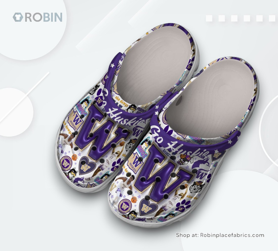 Washington Huskies NCAA Sport Classic Crocs Shoes, Washington Huskies Merchandise Washington Huskies NCAA Sport Classic Crocs Shoes, Washington Huskies Merchandise