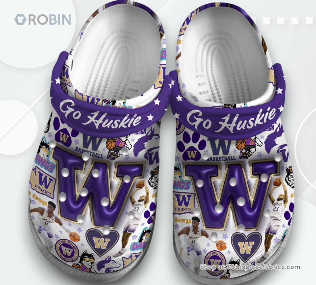 Washington Huskies NCAA Sport Classic Crocs Shoes, Washington Huskies Merchandise Washington Huskies NCAA Sport Classic Crocs Shoes, Washington Huskies Merchandise