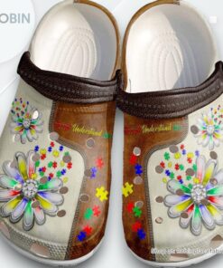 Accept Understand Love Autism Awareness Shoes Clogs   Sunflower Puzzle Custom Shoes