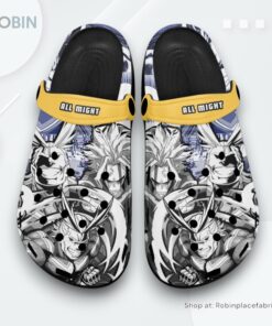 All Might Crocs Shoes Manga Style Personalized, My Hero Academia Anime Merch