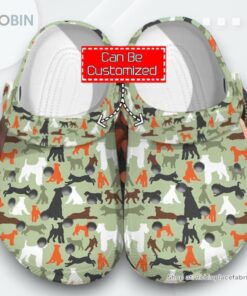 Animal Print   Airedale Terrier Camo Clog Shoes For Men And Women