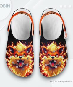 Arcanine Crocs Shoes Custom Art Style, Pokemon Shoes Arcanine Crocs Shoes Custom Art Style, Pokemon Shoes