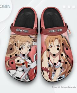 Asuna Crocs Shoes, Anime Gifts, SAO Anime Merchandise