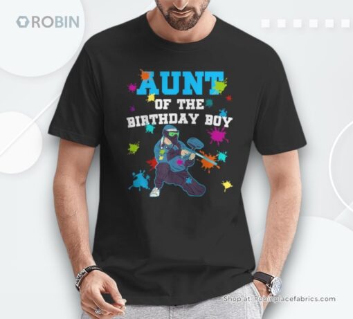 Aunt Of The Birthday Paintball Boy Lovers Matching Family Unisex Shirt