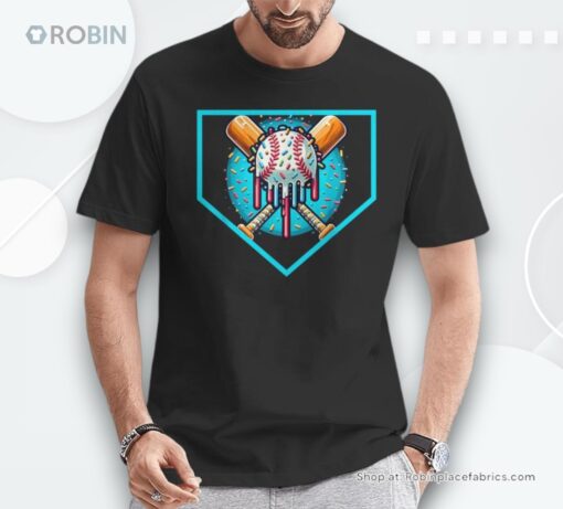 Baseball Home Plate Drip Ice Cream Softball & Baseball Unisex Shirt