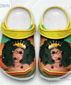 Beautiful Black Queen Shoes   Africa Culture Black Hair Gift For Lover Rubber clog Shoes Comfy Footwear