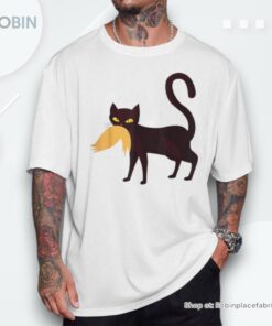 Black Cat Kamala Harris 2024 & Trump Hair Anti Trump Unisex Shirt