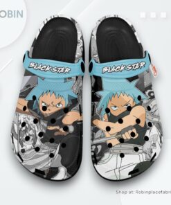 Black Star Crocs Shoes, Anime Gifts