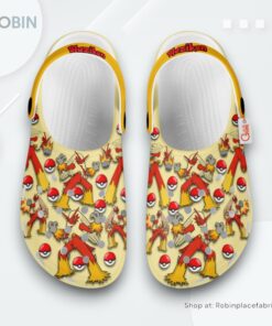 Blaziken Crocs Shoes Pattern Style, Pokemon Gifts for Fans Blaziken Crocs Shoes Pattern Style, Pokemon Gifts for Fans