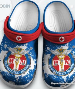Blue And Red Rn Nurse Crocband Clog Shoes For Men Women