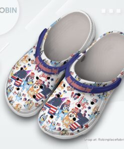 Bluey Happy Independence Day Cartoon Classic Crocs Shoes