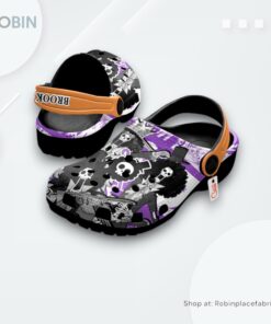 Brook Crocs Shoes Manga Style Personalized, One Piece Anime Footwear