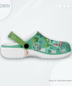 Bulbasaur Crocs Shoes Pattern Style, Pokemon Fan Gears Bulbasaur Crocs Shoes Pattern Style, Pokemon Fan Gears