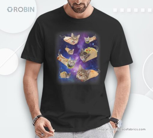 Burrito Cat And Taco Cat Space Galaxy Meme Tacocat Silly Unisex Shirt