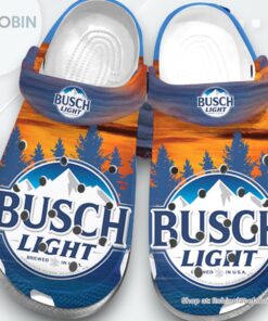 Busch Light Ice Mountain Sunset Clogs Shoes, Busch Light Merch