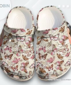 Butterfly Vintage Pattern clog Shoes Butterfly Vintage Pattern clog Shoes