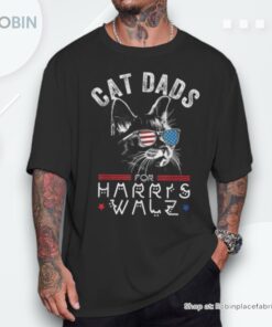 Cat Dads For Harris Waltz 2024 Usa Flag Unisex Shirt